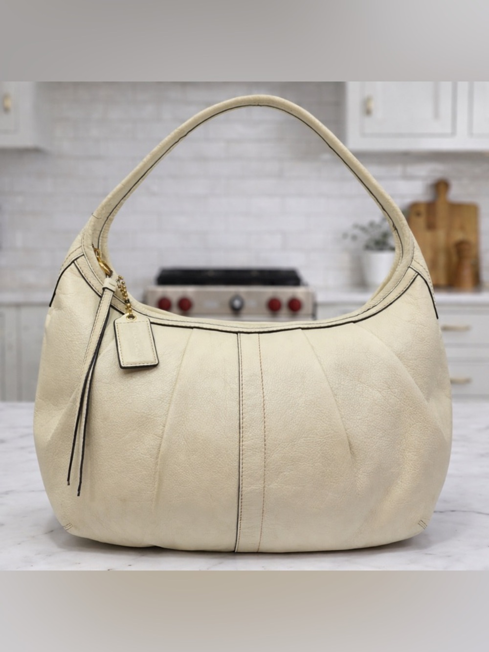Coach Ergo 2008 XL Hobo Bag #12236 Ivory Glove Leather Large Slouchy Shoulder